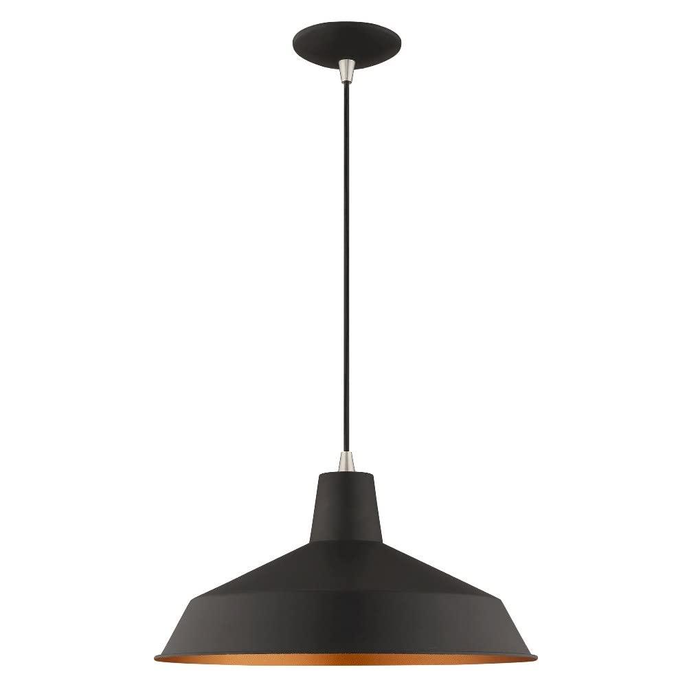 Livex Lighting Metal Shade 1 - Light Chandelier in  Brushed Aluminum