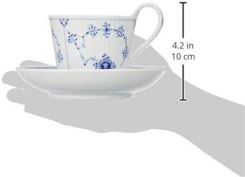 Blue Floral Ribbed Ceramic Everyday Saucer