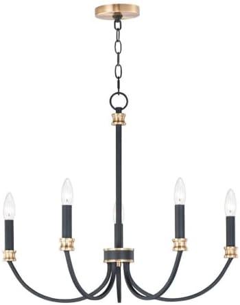 Maxim Lighting Charlton 5 - Light Chandelier in  Black/Antique Brass