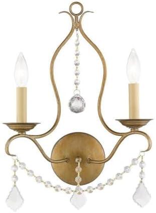 Livex Lighting Chesterfield 2 - Light Wall Light in  Antique Gold Leaf