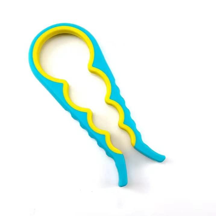 Blue and Yellow Silicone 4-in-1 Jar and Bottle Opener