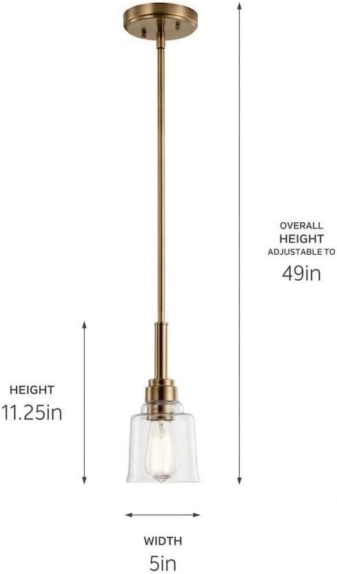 Aivian 5" Mini Pendant Light in Weathered Brass with Clear Glass