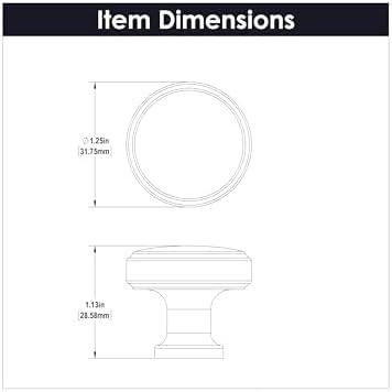 Champagne Bronze Round Cabinet Knob with Mounting Hardware