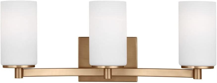 Satin Brass 3-Light Dimmable Bath Vanity Fixture