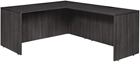 Ash Grey L-Shaped Executive Corner Desk with Laminate Finish