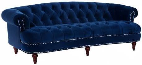 Jennifer Taylor Home La Rosa 84" Victorian Chesterfield Living Room Tufted Sofa Couch, Navy Blue