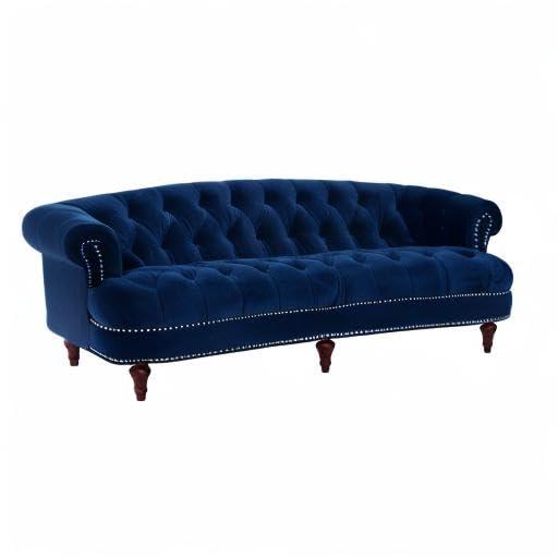 Jennifer Taylor Home La Rosa 84" Victorian Chesterfield Living Room Tufted Sofa Couch, Navy Blue