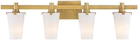 Designers Fountain Hyde Park Vintage Gold 4 Light Bathroom Vanity Light Fixture, 87904-VTG