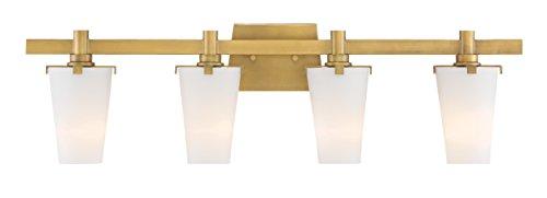 Designers Fountain Hyde Park Vintage Gold 4 Light Bathroom Vanity Light Fixture, 87904-VTG