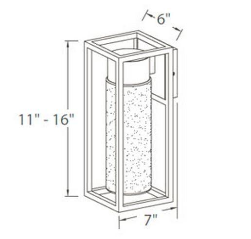 Black Cylinder LED Outdoor Wall Light with Clear Seeded Crystal