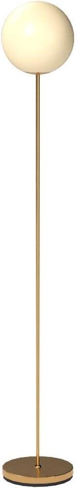 Brightech Luna Industrial Modern LED Floor Lamp with Glass Round Globe Shade