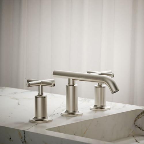 Purist® Widespread Bathroom Sink Faucet with Low Cross Handles and Low Spout