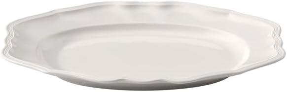 White Ceramic Oval Scalloped Serving Platter