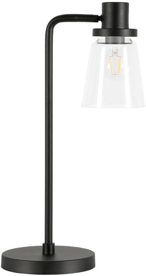 Evelyn&Zoe Granville 21" Modern Metal Table Lamp with Clear Cone Glass Shade