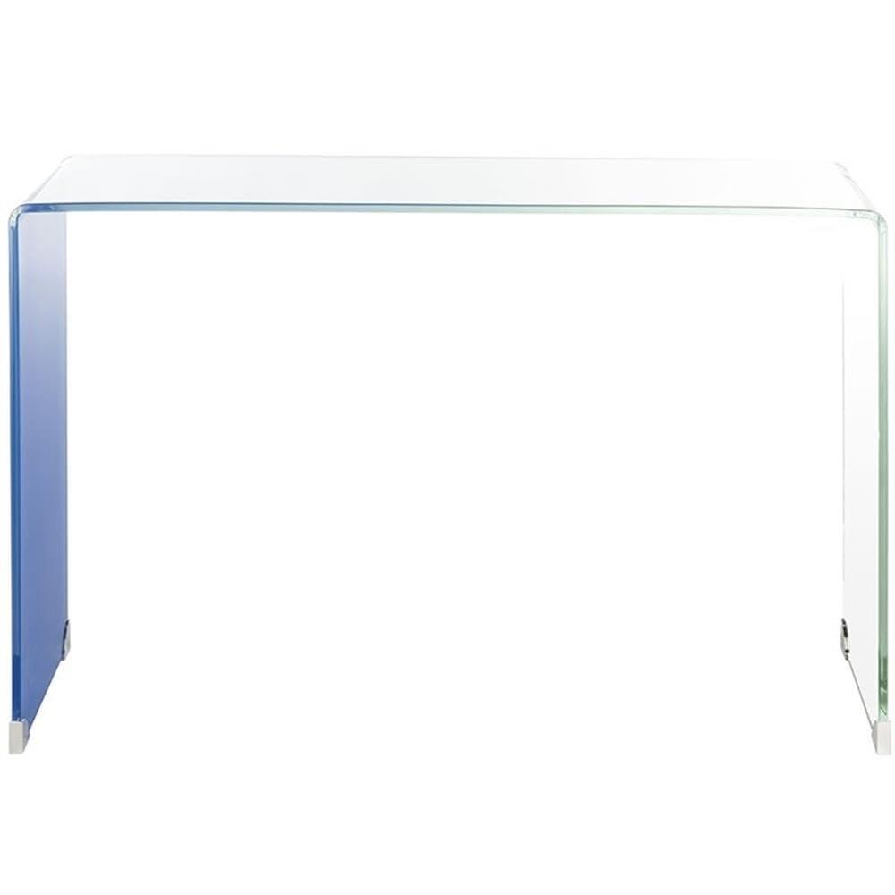Crysta Ombre Glass Console Table - Clear/Blue - Safavieh