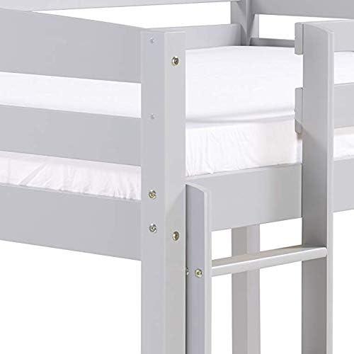 Camaflexi Tribeca Solid Wood Low Loft Bed Frame Full in Gray