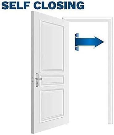 2 Pack - 4.5"x4.5" Brushed Satin Chrome Finish Self Closing Reversible Door Hinge - Heavy Duty Commercial Spring Door Hinge - UL Listed with Complete Installation Hardware
