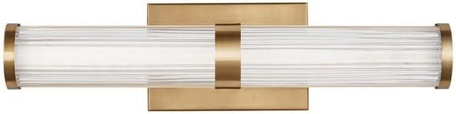 Satin Brass LED Cylinder Wall Sconce with Frosted Acrylic Diffuser