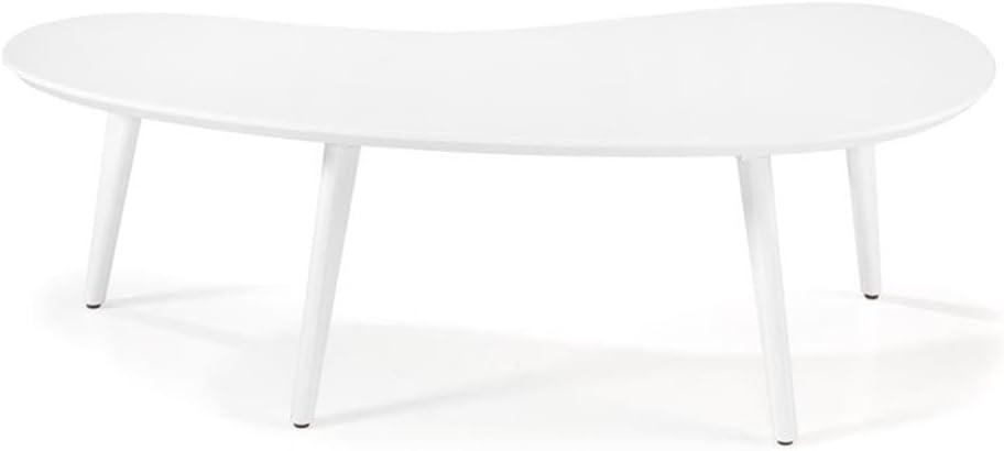 Camaflexi Mid Century Modern Coffee Table Small Tabletop Wood Coffee Desk, White