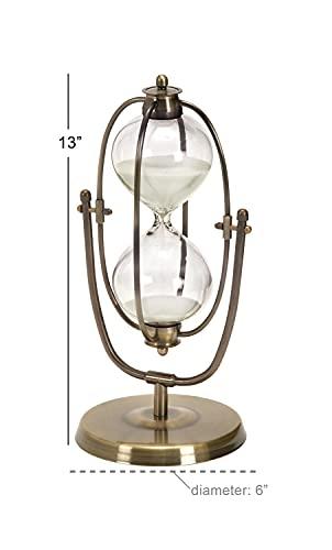 Elegant Brass & Glass 30-Minute Swivel Hourglass