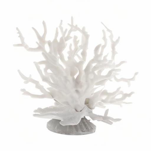 Unique Bargains Colorful Coral Reef Decor Mini Faux Coral Decor for Aquarium Decorations 6.5"x5.83" 1 Pcs White