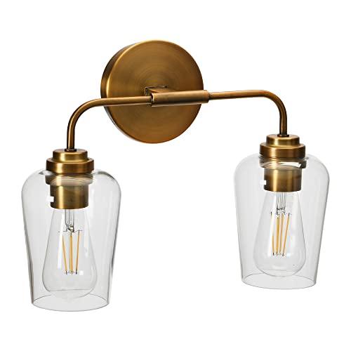 Holden Vintage Snifter Glass Dual Light Vanity Sconce in Brushed Bronze