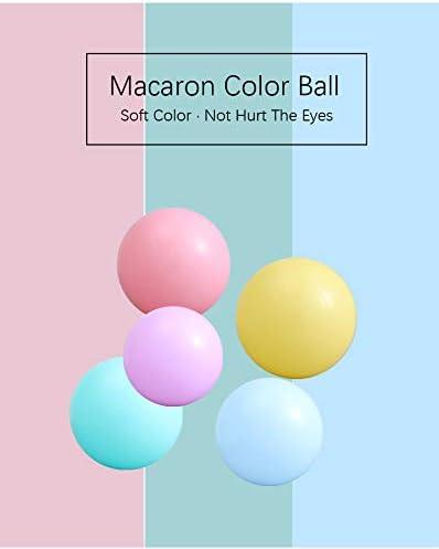 Anvazise 100Pcs Ball Pit Balls Thickened Eco-friendly Smooth Reusable Bite-resistant Hand-on Ability PE Material Macaron Color Pit Balls Kindergarten Toy