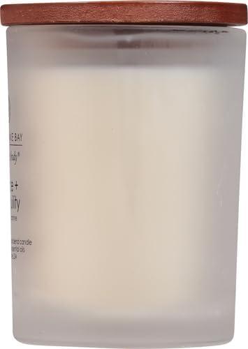 Frosted Glass Peace + Tranquility Lidded Jar Candle White - Mind & Body by Chesapeake Bay Candle