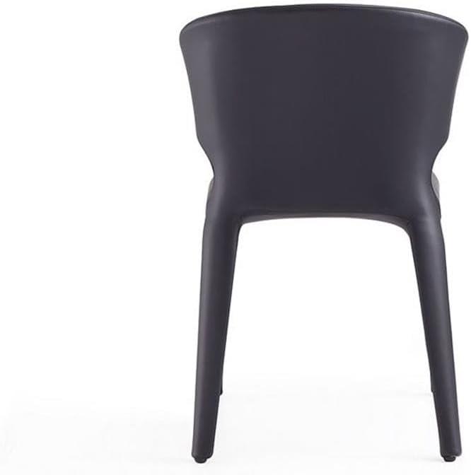 Set of 2 Conrad Faux Leather Dining Chairs Saddle - Manhattan Comfort: Mid-Century Modern, Metal Frame, Cushioned