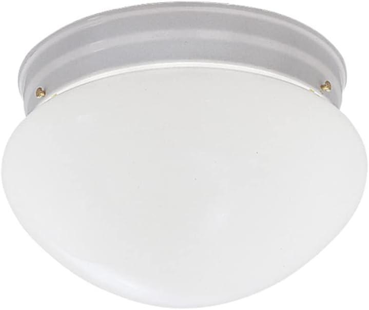 Sleek White Frosted Glass 9.25" Globe Flush Mount Light