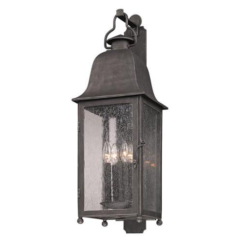 Troy Lighting Larchmont 4 - Light Wall Light in  Aged Pewter Clear Seeded Shade