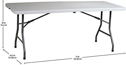 Office Star Products 72" Rectangle Center Fold Multi Purpose Folding Table - White