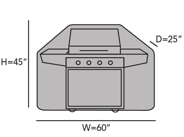 Covermates Grill Cover - Weather Resistant Outdoor Cover, Heavy Duty bbq Covers for Large Outdoor Kitchen, Prestige 900D Polyester, 60 Inch, Black