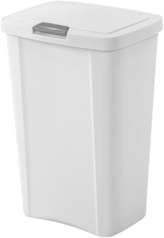 tgrgdtg  13.3 Gallon Trash Can  Plastic Touch Top Kitchen Trash Can  Waste Basket Fits in Narrow Spaces and Perfect Commercial Offices