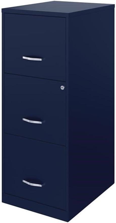 Space Solutions 18" Deep 3 Drawer Smart Letter Width Vertical File Cabinet, Navy