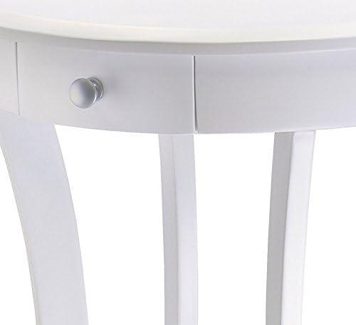 Sasha Round Accent Table - White - Winsome: Wood Composite, Veneer, Shelf Storage, Spot Clean