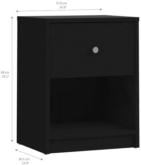 Home Square 2 Piece Bedroom Set with 6-Drawer Double Dresser and 1-Drawer Nightstand in Black