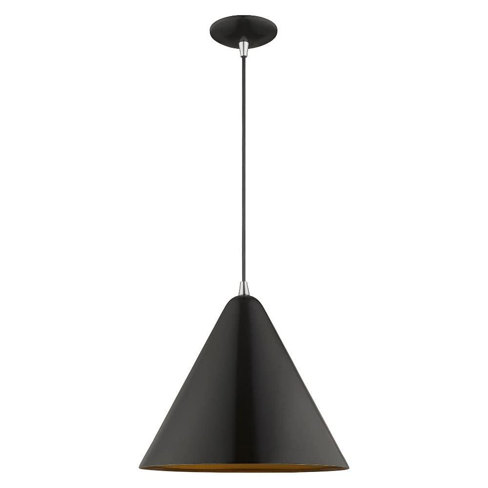 Livex Lighting Dulce 1 - Light Pendant in  Brushed Aluminum/Polished Chrome