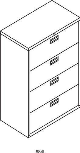 Beige 4-Drawer Lockable Lateral File Cabinet