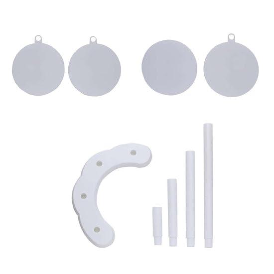 4-Tier Half Moon White Plastic Cake Dessert Stand, 4-Shelf Cupcake Display - 17" Tall