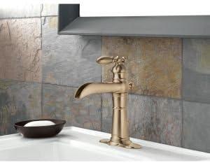 Victorian Single Hole Bathroom Faucet with Drain Assembly, Single Handle Bathroom Sink Faucet