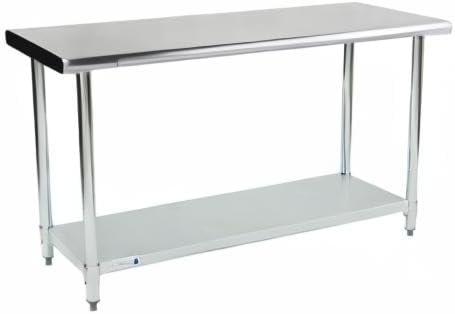 Heavy Duty Stainless Steel Prep Table with Galvanized Shelf and Legs