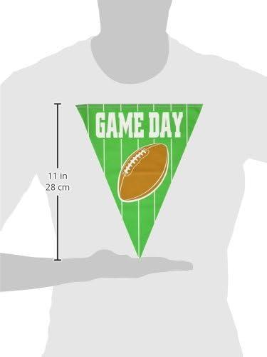 Green and Brown All-Weather Plastic Football Game Day Banner