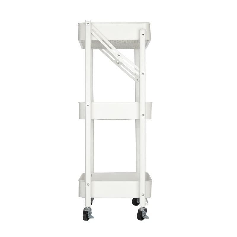 Urban Shop Folding 3 Tier Rolling Cart, White