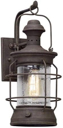 Troy Lighting Atkins 1 - Light Wall Light in  Centennial Rust Clear Textured Shade