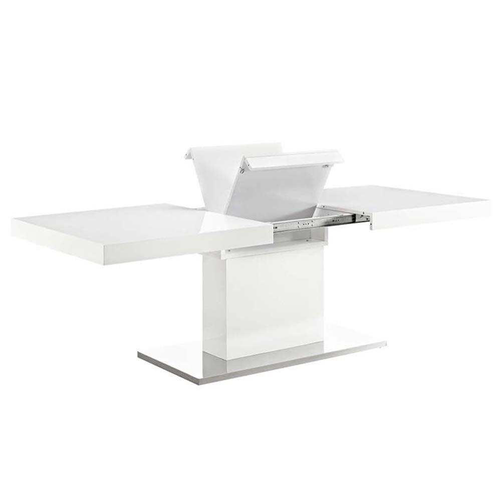 Vector Expandable Dining Table-EEI-2870-WHI-SLV