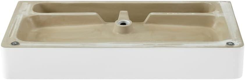 Carre 36 Ceramic Console Sink White Basin Chrome Legs