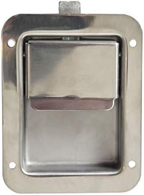 Buyers Products N3885 Non-Locking Standard Flush Single Point Latch, Polished Stainless Steel, Bolt On Mount, Truck Tool Box Latch, Trailer Latch, Camper & RV Latch, Silver