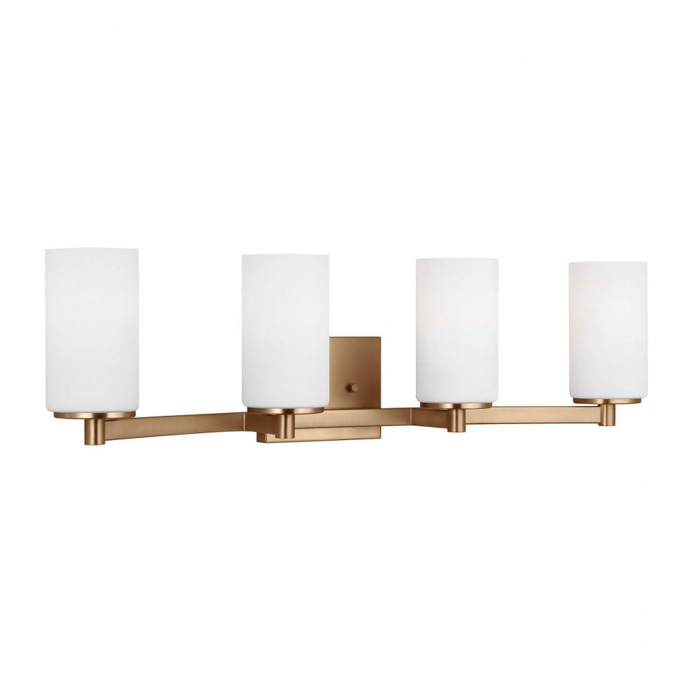 Midnight Black 29" Vanity Light with Etched Glass Shades