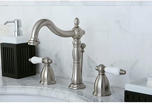 Kingston Brass Kingston Brass Heritage Two-Handle 3-Hole Deck Mount Widespread Bathroom Faucet with Brass Pop-Up Drain KB1977PX